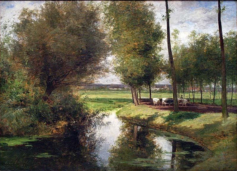 Cesar De Cock Landscape by the River Lys china oil painting image